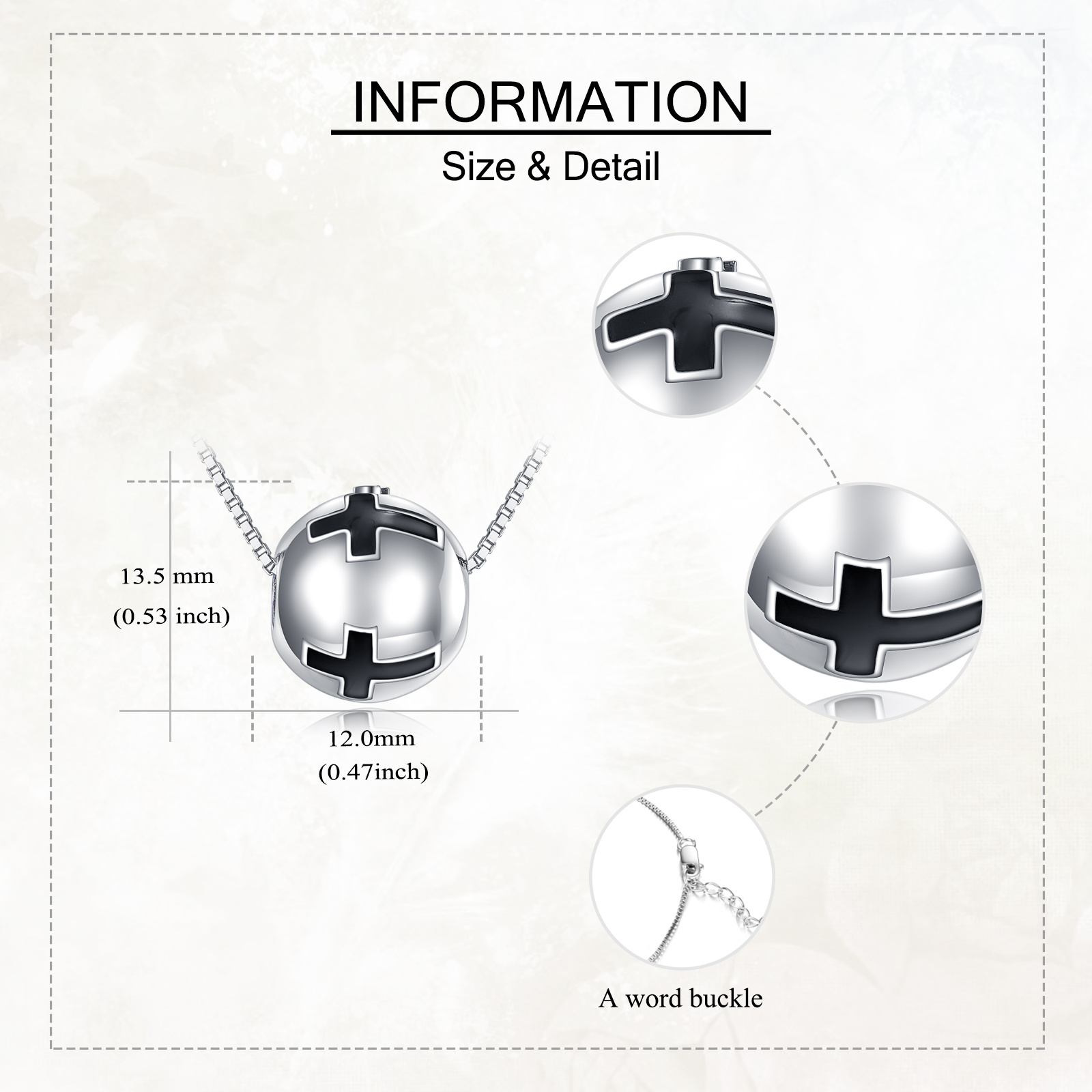 925 Sterling Silver Cross Urn Necklace for Daily Wear